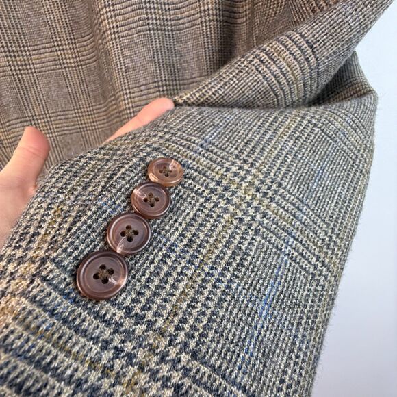 Lauren Ralph Lauren Oversized Boyfriend Wool Blazer | Glen Plaid 100% Lambswool - Picture 7 of 14